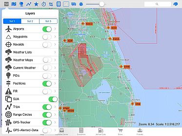 SUA (Special Used Airspace) areas