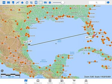 Map scaling (sm, nm, ft, km)